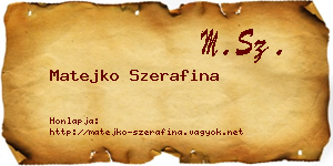 Matejko Szerafina névjegykártya